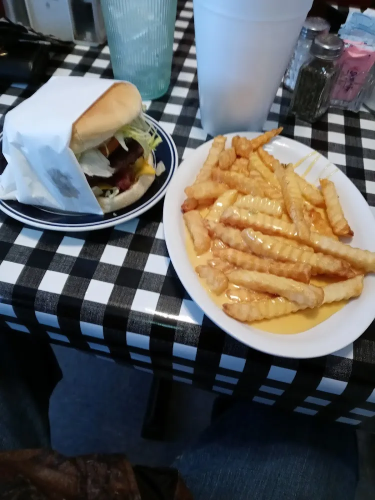 Bacon Double Cheeseburger with Cheese Fries